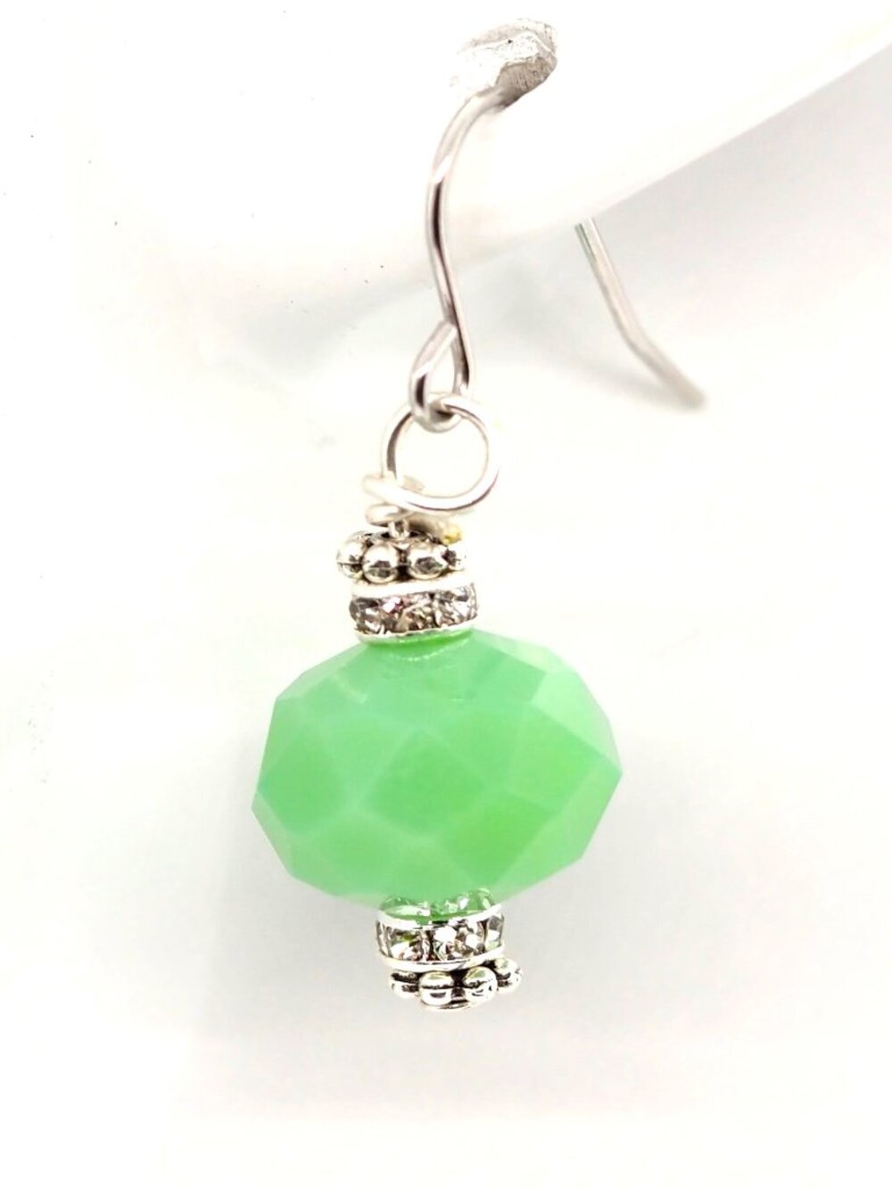 Green Rondelle Earrings